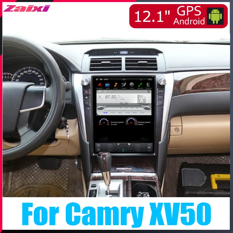 ZaiXi мультимедиа для Android gps для Toyota Camry XV50~ радио вертикальный автомобильный сенсорный экран в стиле Tesla экран радио видео USB dab