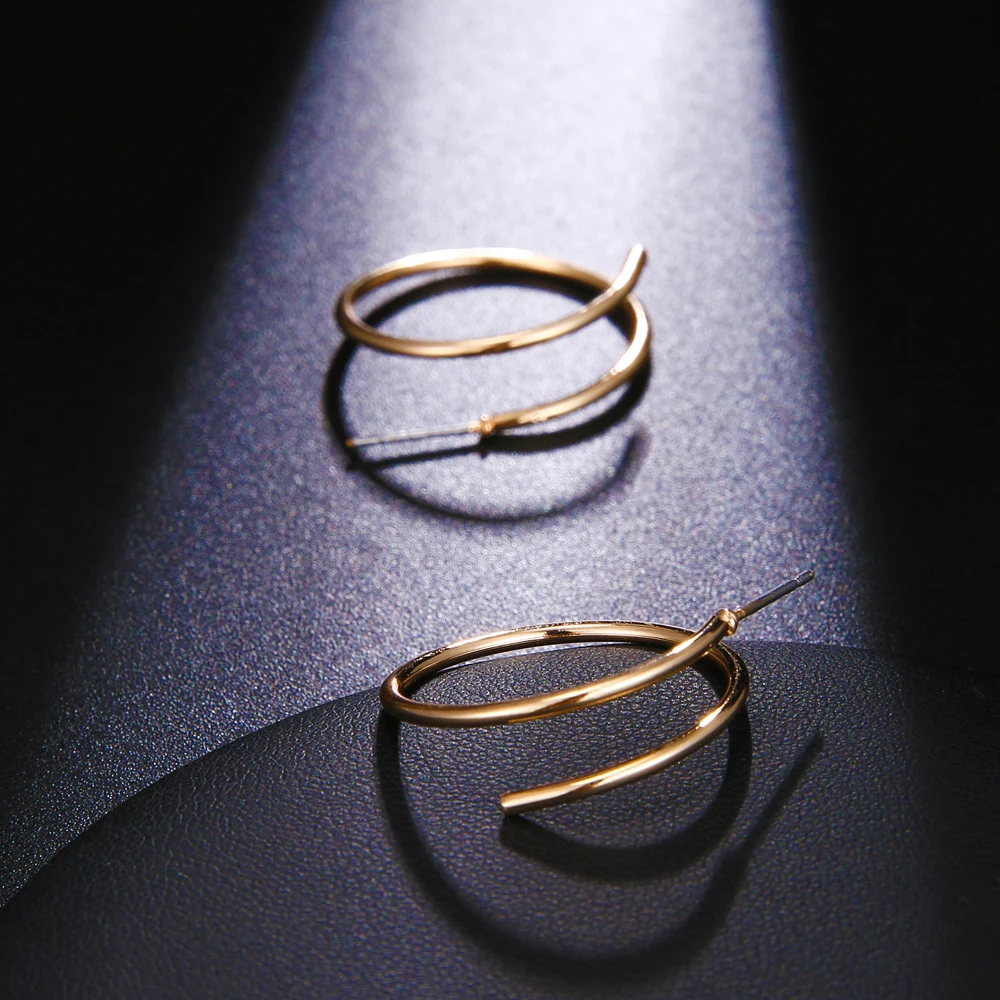

Vintage Gold Punk Twisted Round Earrings for Women Irregular Curved Circle Geometric Big Round Circle Earrings For Women
