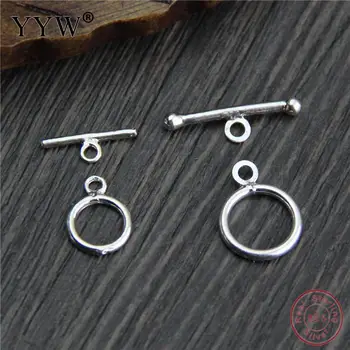 

925 Sterling Silver Plated Toggle Clasp different size for choice Hole:Approx 1mm 10Sets/Lot