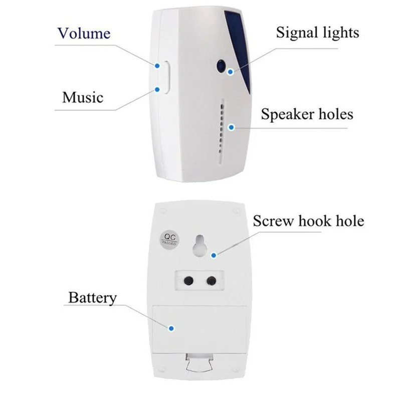 36 Tune Chimes Songs Waterproof LED Wireless Doorbell Remote Control Door Bell 9