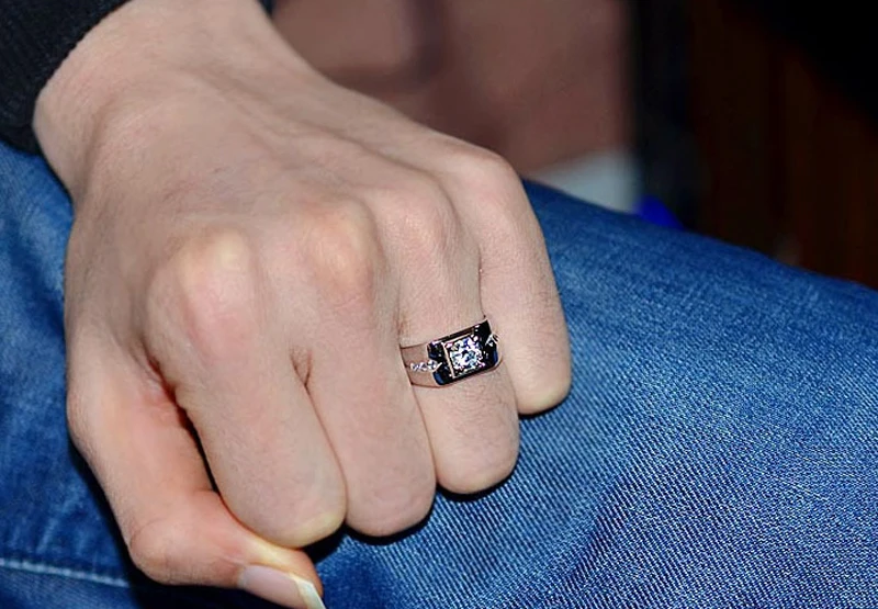 925 пробы серебряные обручальные кольца мужские ювелирные изделия инкрустация кубическим цирконием обручальные кольца для мужчин