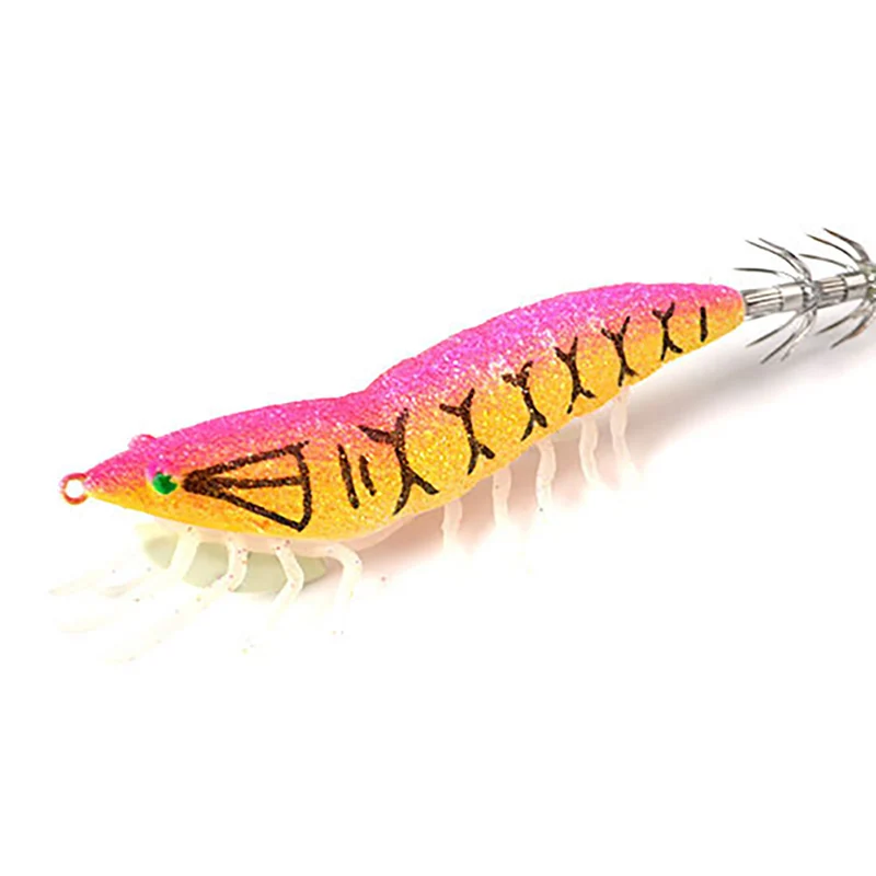 

Fishing Lure Artificial Squid Hook Jigs Lead Weight noctilucent Octopus Squid Shrimp bait wobbler 3.5g 9.5cm