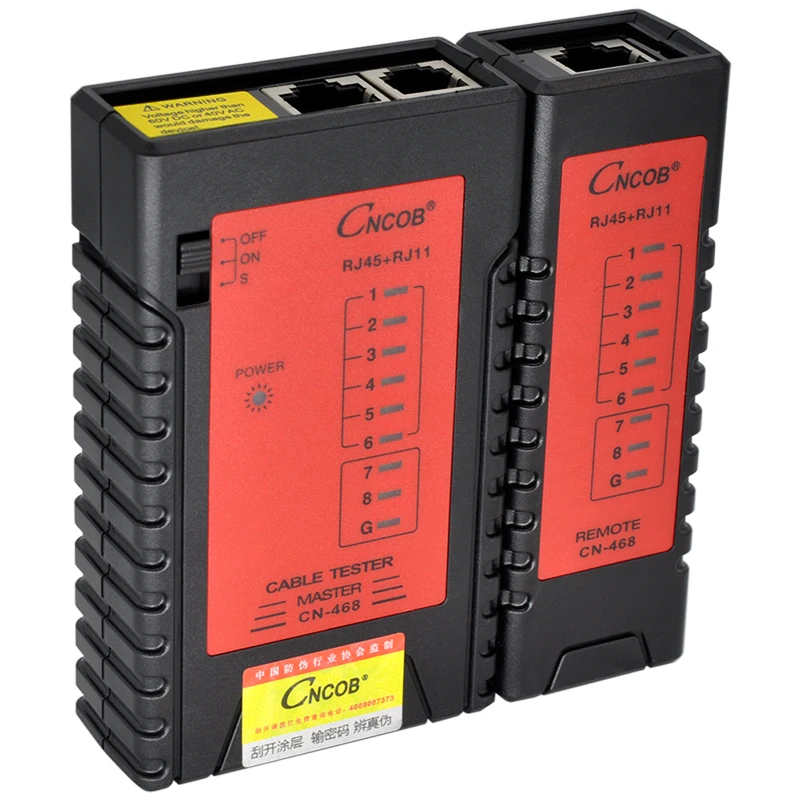 CNCOB Ethernet Cable Tester RJ45 RJ11 RJ12 CAT5E CAT6 LAN Cable Tester Network Test Tools check for UTP/STP network cable