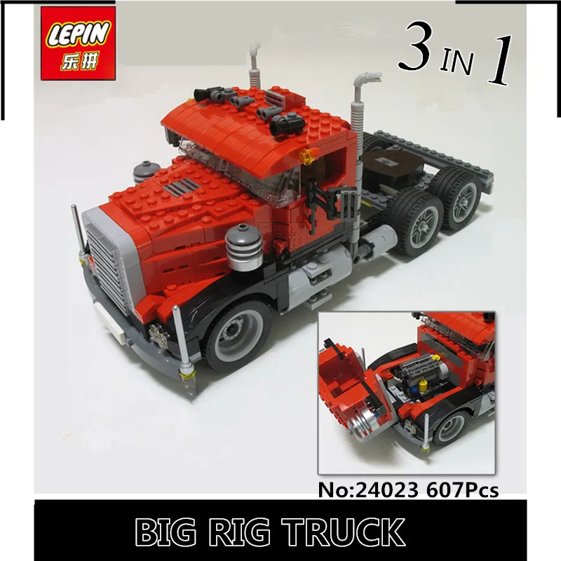 IN-STOCK New lepin 24023 BUILERDS 607PCS Truck trailer 3IN1 Toy building blocks 4955 bricks compatible RACING MODEL CAR Gift ad5339arm new in stock