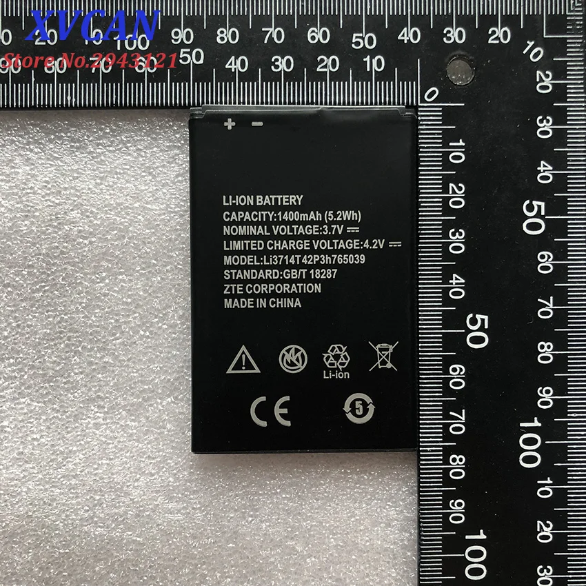 Новый перезаряжаемый оригинальный аккумулятор Li3714T42P3h765039 1400 мАч для смартфона ZTE