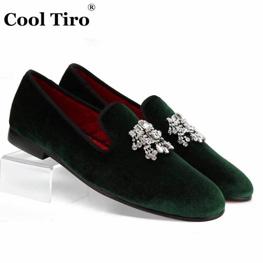 green velvet shoes