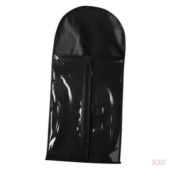 

30Pcs Folding Hanging Hair Extensions Hairpieces Bag Zipper Clothes Cover Holder Wig Organizer Case