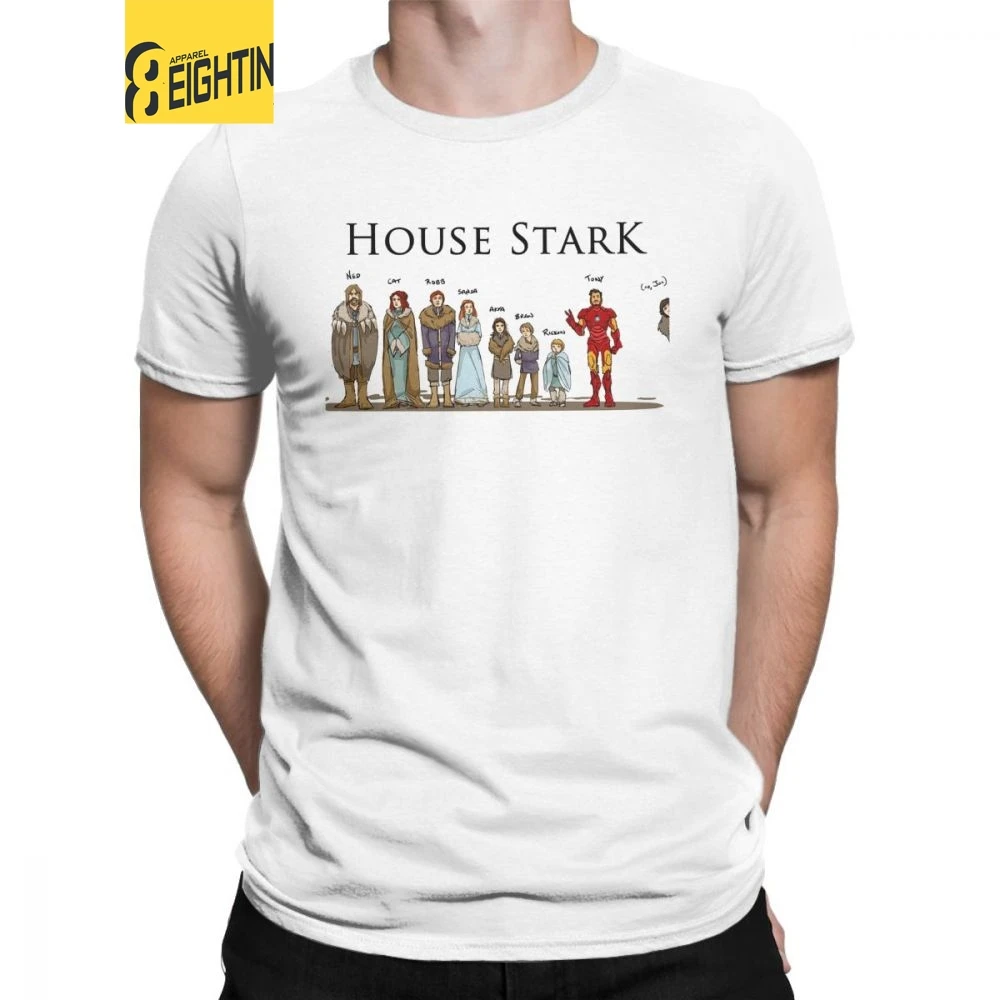 

Game Of Thrones T-Shirts House Stark Family Members Winterfell Men T Shirt Hipster Cotton Short Sleeved Tees O Neck Grey Clothes