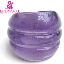 Красная змея модное кольцо ручной работы Фиолетовый с выпуклой дизайн кольца из муранского стекла
