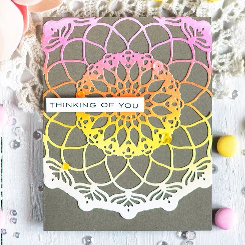 

Big Circle Lace Frame Metal Cutting Dies Stencils For DIY Scrapbooking Decorative Embossing Suit Paper Card Die Cutting Template