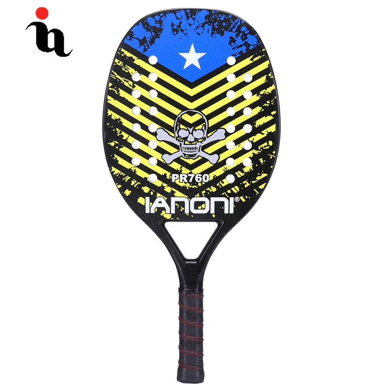 

IANONI Beach Male Tennis Racket High Quality USA Shantou Pattern Carbon Fiber Composite EVA Graphite Professional Beach Raquete