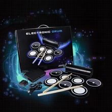 7-Pad Electronic Drum Kit for Drum Practice and Friends’ Gathering Multifunctional Portable Professional Jazz Drum
