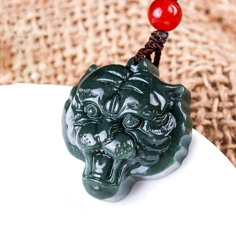 

Authentic Xinjiang Hetian Tiger Jade Pendant Zodiac tiger jade pendant Pendant Necklace