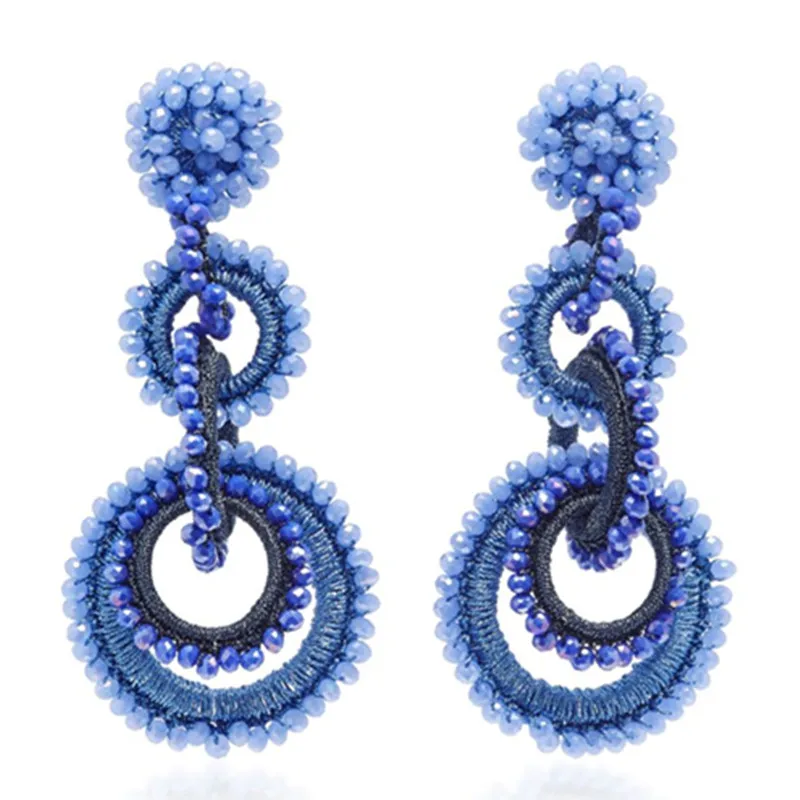 Украшения dongmu новые богемные модные серьги с кристаллами Длинные уши женские модные аксессуары семь цветов Лето