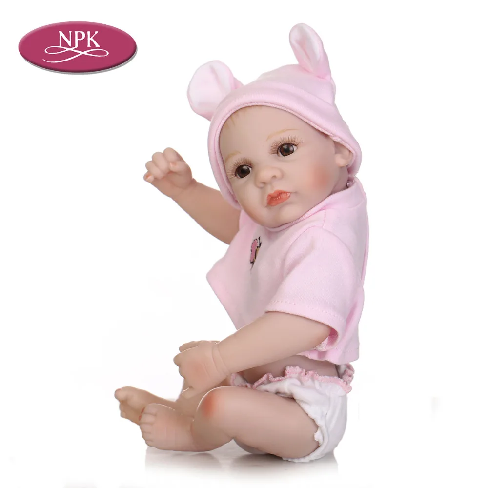NPK 27CM Reborn Baby Girl Doll Full Body Silicone Babies DOll Lifelike Girl Newborn Baby Bathe Toys Fot Girl Child Birthday Gift (4)