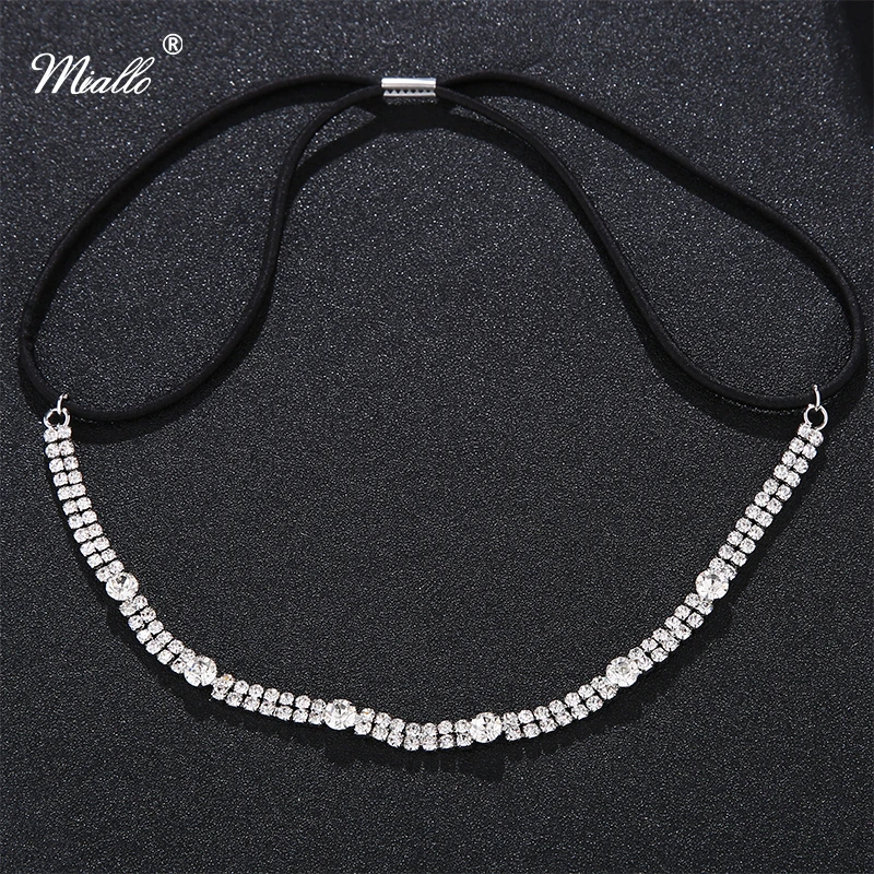 

Miallo Crystal Elastic Headbands for Hair Bride's Tiara Wedding Hair Vine Accessories for Women Wedding Hair ornaments