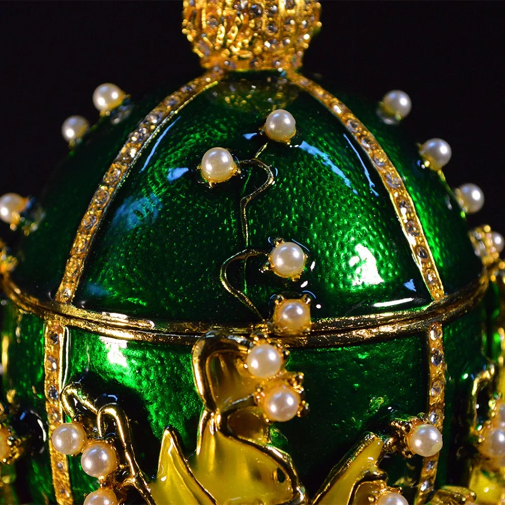 Qifu роскошный ручной работы Металл qifu faberge яйцо жемчужная инкрустация эмаль домашний декор