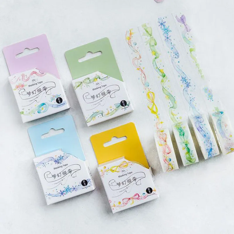 

1 Pcs Dream Ribbon Candy Color Washi Tape Adhesive Tape DIY Scrapbooking Sticker Label Craft Masking Tape