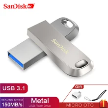 Sandisk cz74 novo usb 3.1 pendrive, 256gb 128gb 64gb até 150mb usb3.0 flash drive 32 lanterna do pendrive do disco u do metal gb 16gb