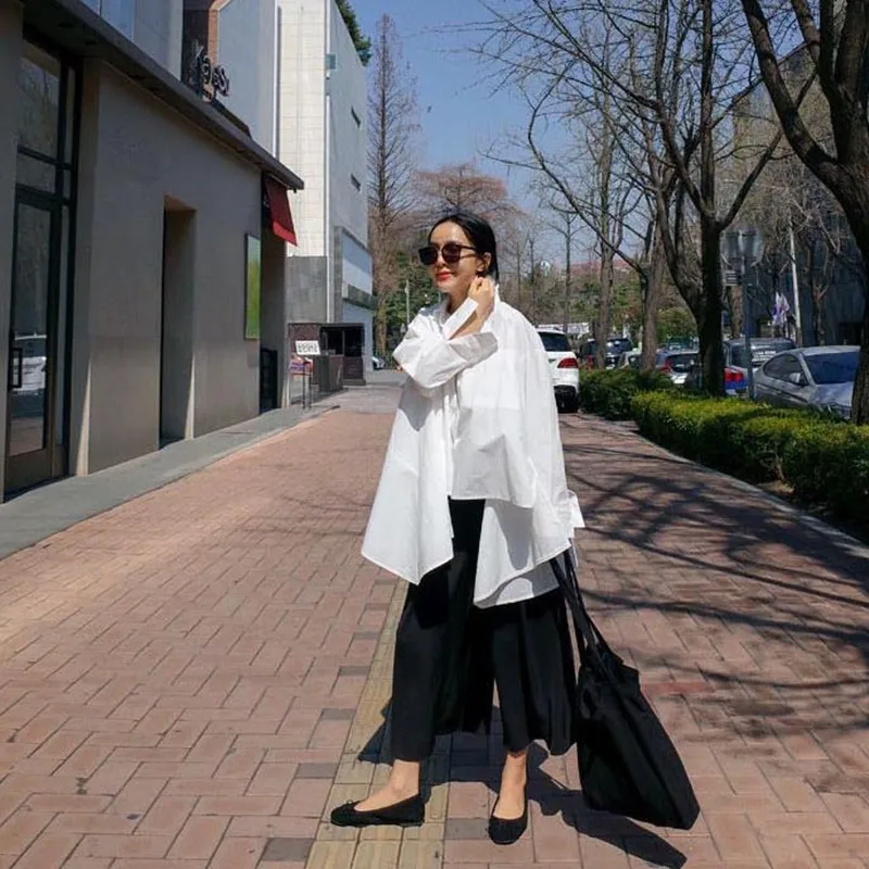 Johnature 2020 весна лето мода свободного размера плюс Нерегулярные Длинные женские