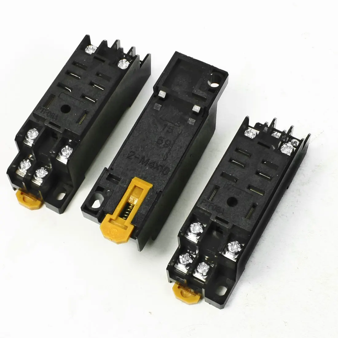 3 Pcs DIN Rail Mounting Plastic Relay Socket Base Holder for 8 Pin