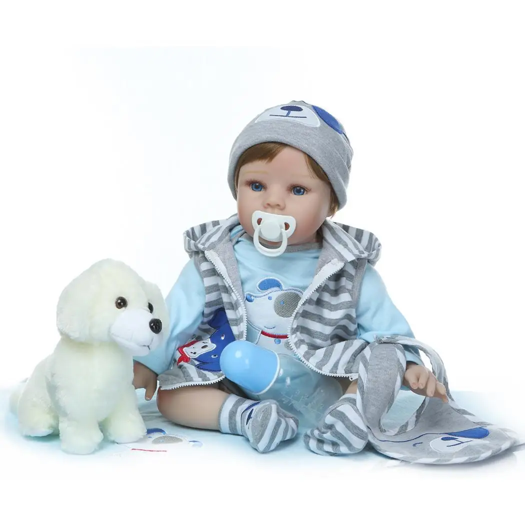 

Kids Soft Silicone Realistic With Clothes Reborn Collectibles, Gift, Playmate Opened Eyes Baby 2-4Years Doll