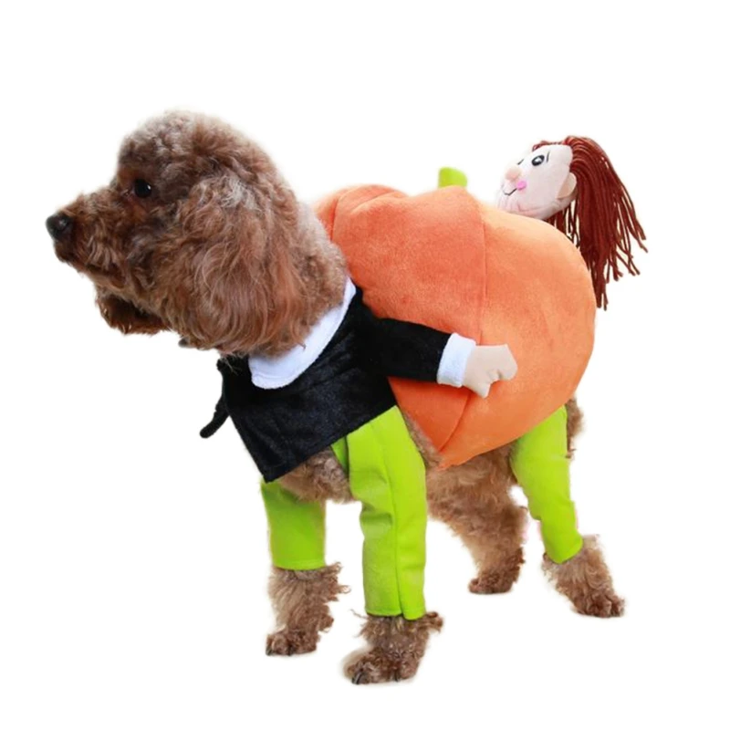 Забавная одежда, собачий наряд для Хэллоуина, новая одежда, ковбой и тыква, флисовая Попона для собаки, маленькая собака, супер милый костюм