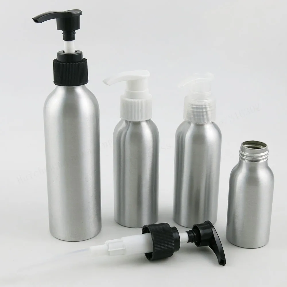 

24 x Aluminum Lotion bottle, Metal Container with Press Pump, DIY Liquid Storage Tool