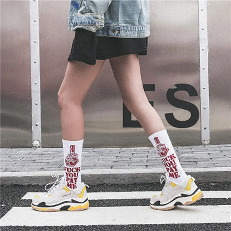 Стильные носки в уличном стиле для мужчин и женщин, носки в стиле хип-хоп, Harajuku, новинка, носки для фитнеса, бега, скейтборда, хлопковые хипстерские носки для мужчин и женщин
