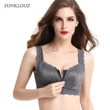 Funklouz Front Zipper Wireless Lace Bra Women Front Closure Push Up Plus Size Funklouz Front Zipper Wireless Lace Bra Women Front Closure Push Up Plus Size