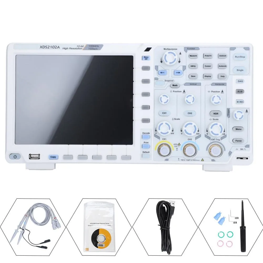 

OWON XDS2102A 100MHz High Resolution ADC Digital Oscilloscope Mater ADC Decode 800 x 600 High Resolution Measuring Instrument