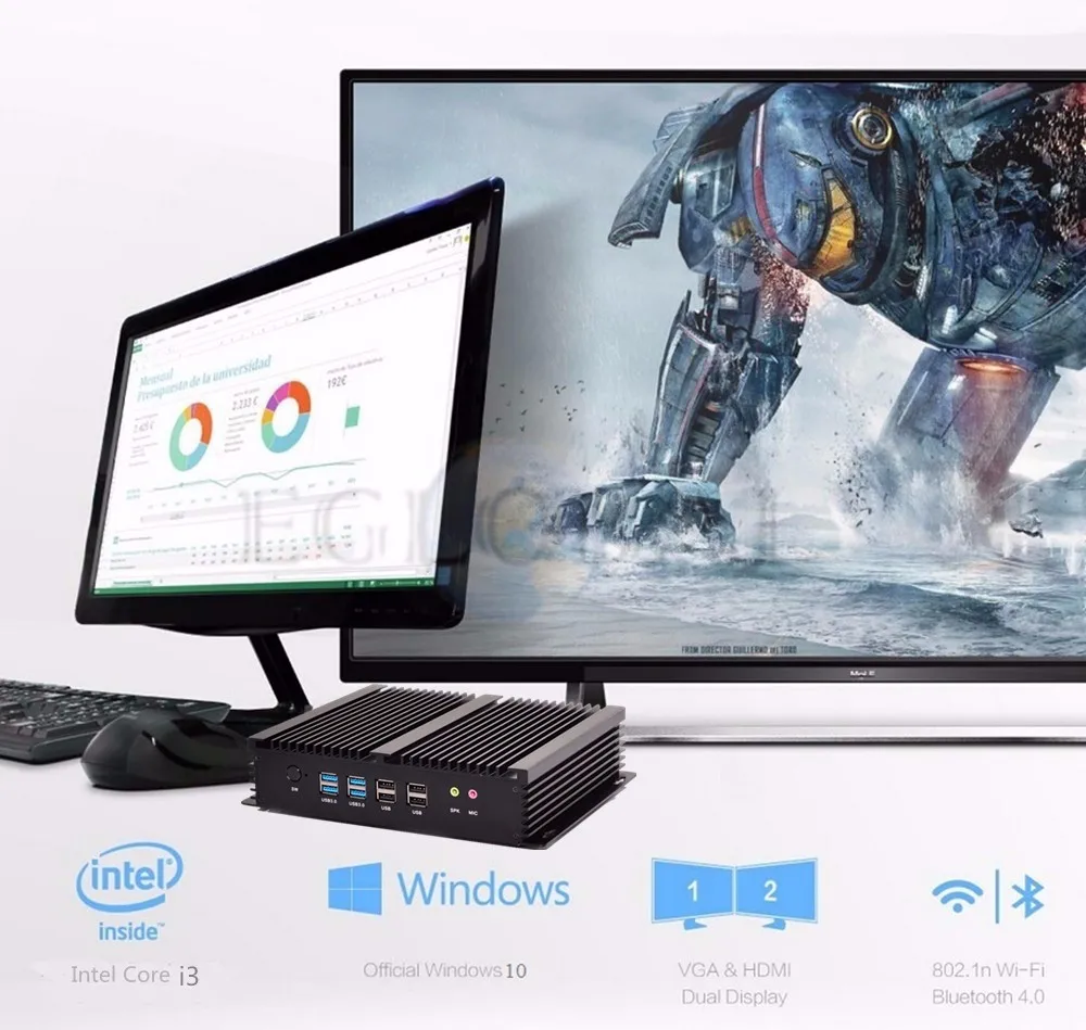 Eglobal системный блок Intel Nuc HTPC 4 K HD Intel Core i3 4010U Мини ПК Windows 10 промышленный компьютер 3 года гарантии DHL бесплатно