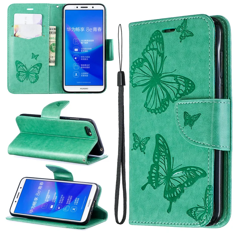 2019 New Butterfly Flip Case For Huawei Y5 2018 Cover Leather Wallet Bag Honor 7A DUA-L22 7S Cell Phone Book Coque | Мобильные