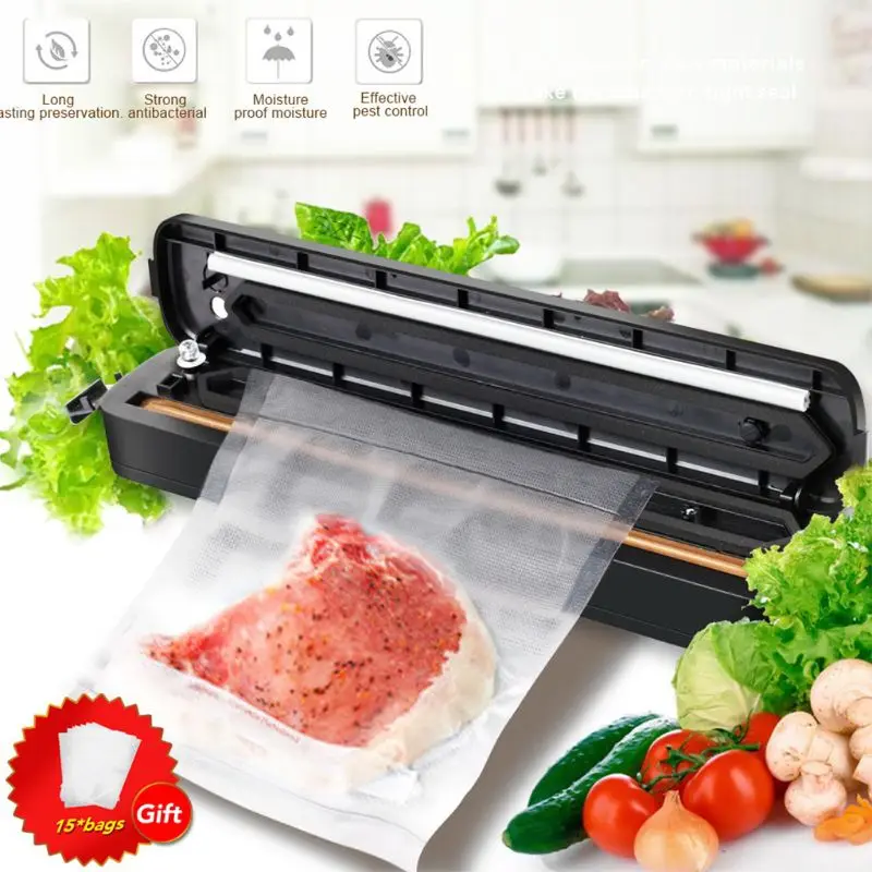 

220V/110V Household Food Vacuum Sealer Packaging Machine Film Sealer Vacuum Packer Kitchen Tool EU/US/UK Plug