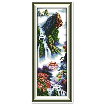 

Summer Mountain 11CT Printed On Canvas Chinese Counted Cross Stitch Patterns Kit kits-for-embroidery Needlework Home Decor