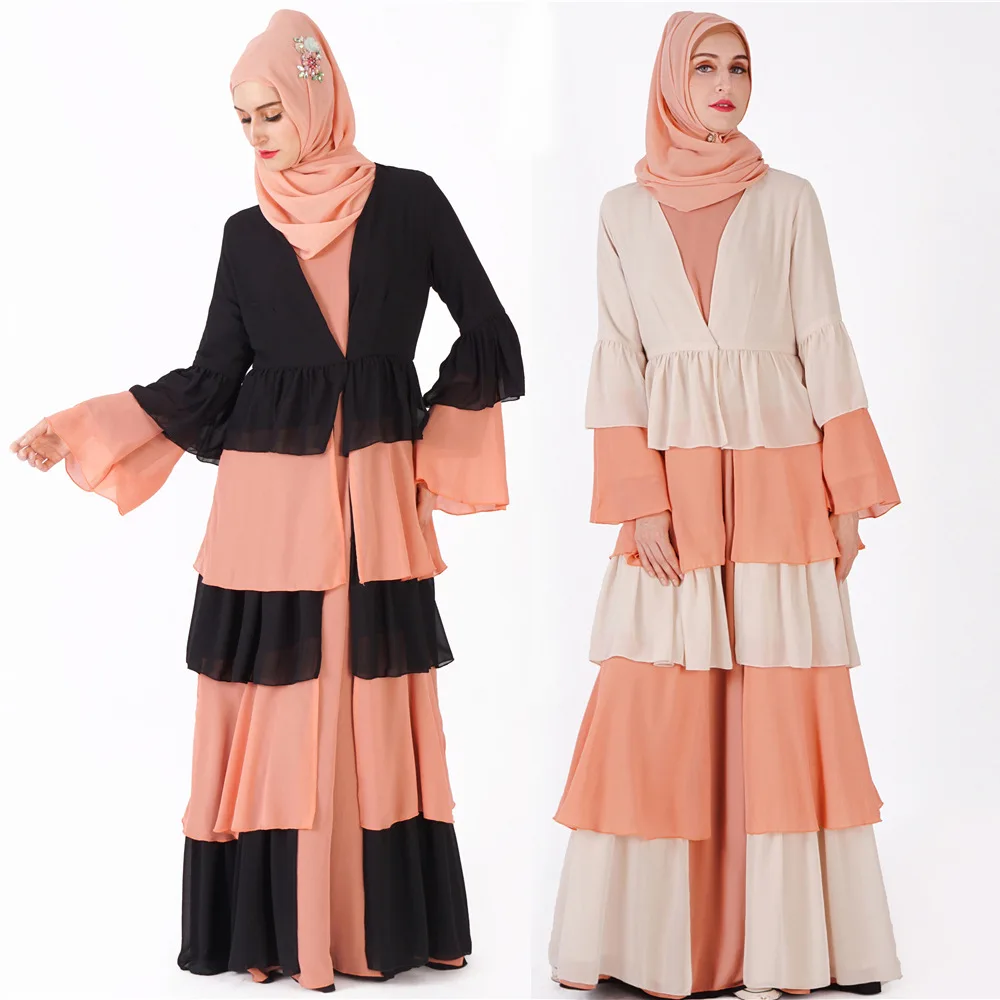 

Summer Muslim Chiffon Abaya Sweaters Coat Maxi Dress Cardigan Long Robes Tunic Kimono Ramadan Turkey Islamic Clothing 2019 New