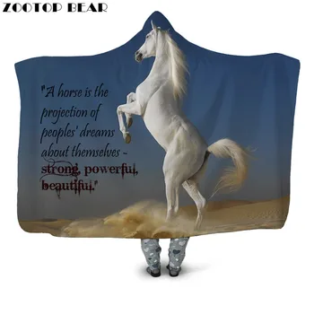 

High Animal 3D Print Hooded Blanket Plush White Wearable Bedding Popular Couple Fashion Home Soft Office Adults Casual Warm Coat