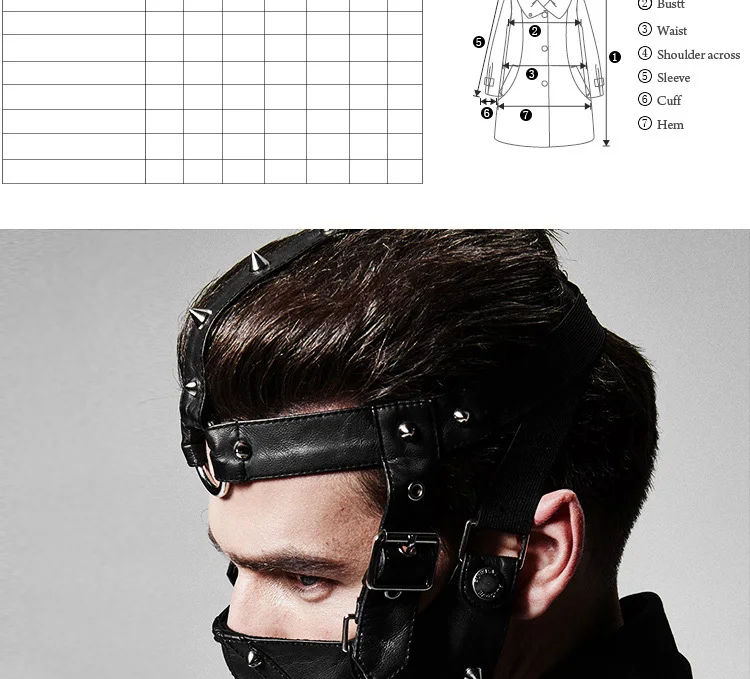 Панк рейв Фирменная Новинка Готический стимпанк черная модная заклёпка Маска Косплей сценическая одежда S158