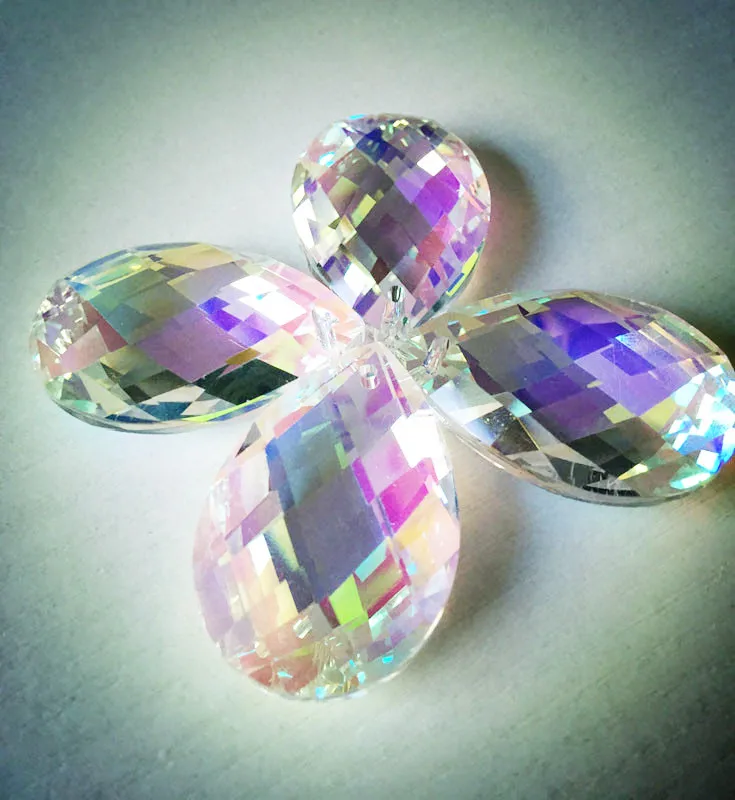 

100% quality 360pcs/lot 38*22mm AB Color crystal faceted pear prism pendants,crystal chandelier parts DIY curtain accessories