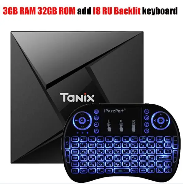Tanix TX9 Pro tv Box 3g 32G Amlogic S912 Android 7,1 Восьмиядерный Bluetooth 4,1 WiFi телеприставка медиаплеер PK x96 GT1 Ultimate - Цвет: 3 32 i8 RU backlit