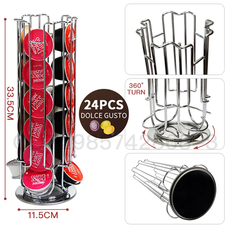 Коробка для хранения 18/24/30/32 combinacapsule капсулы Кофе Pod подставка держатель Кухня стол на металлической вращающаяся полка дисплея металлический стеллаж для выставки товаров HR1005