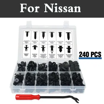 

240pcs 12species Quality Nylon Push Rivets Kit Plastic Storage Case For Nissan Almera Classic Altima Armada Avenir Juke Nismo