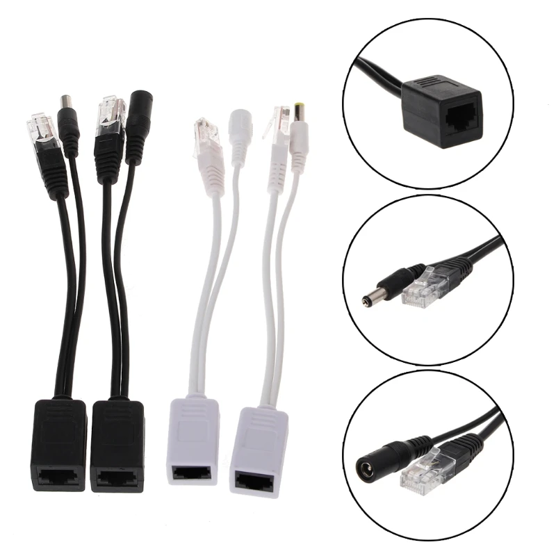 RJ45 Injector POE Splitter Adapter Cable Kit Passive Power Over