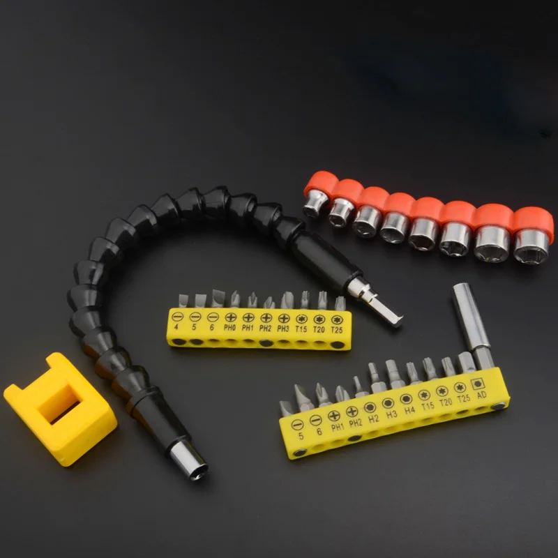 

280mm Electronics Drill Black Flexible Shaft Bits Extention Screwdriver Bit Holder Connect Link