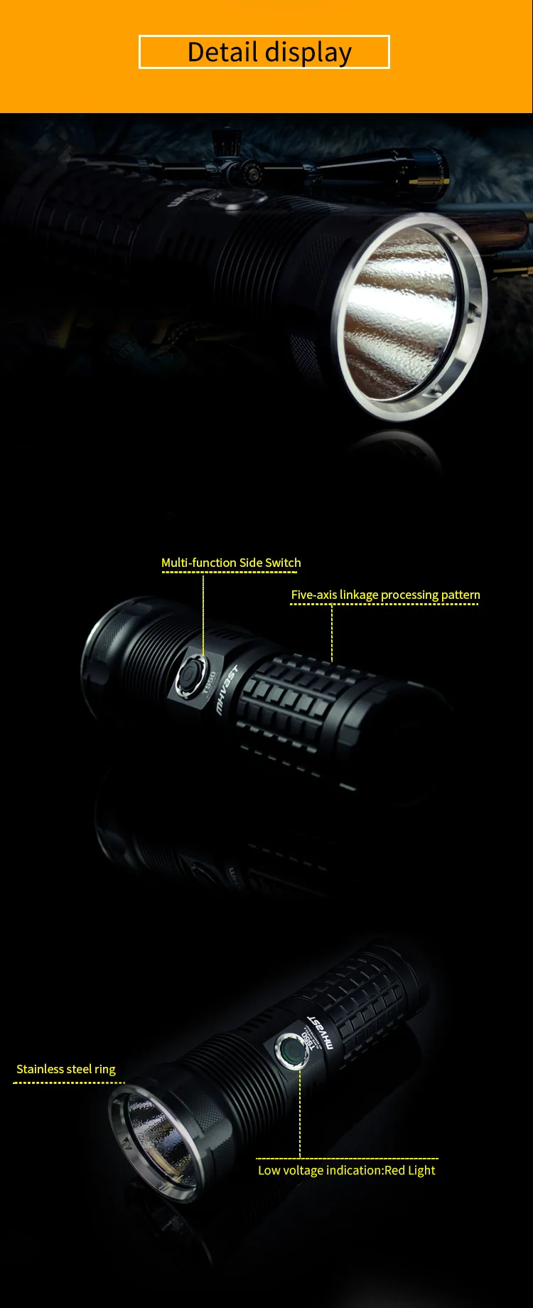MHVAST TS50 светодиодный фонарик cree xhp 50 2 поколения 2920 lumnes Высокая мощность лампа поисковый фонарик