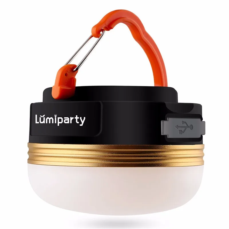 Lumiparty перезаряжаемый фонарь для кемпинга на открытом воздухе портативный светодиодный фонарь для палатки встроенный Магнит Ультра яркий 180 люмен аварийная лампа