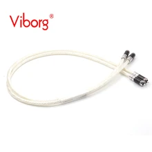 Free shipping Pair Viborg Nordost Odin reference Interconnect RCA cable with Rhodium plated Carbon fiber RCA plug