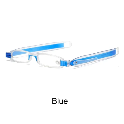Ralferty складные очки для чтения оптический Для мужчин Для женщин 360 градусов вращение складные пресбиопические очки+ 1,0 1,5 2,0 2,5 3,0 3,5 4,0 - Цвет оправы: Синий