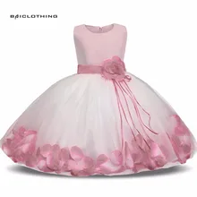Новинка года; платье принцессы для девочек вечерние платья с лепестками роз для девочек Детский Костюм Детское платье для свадебной вечеринки