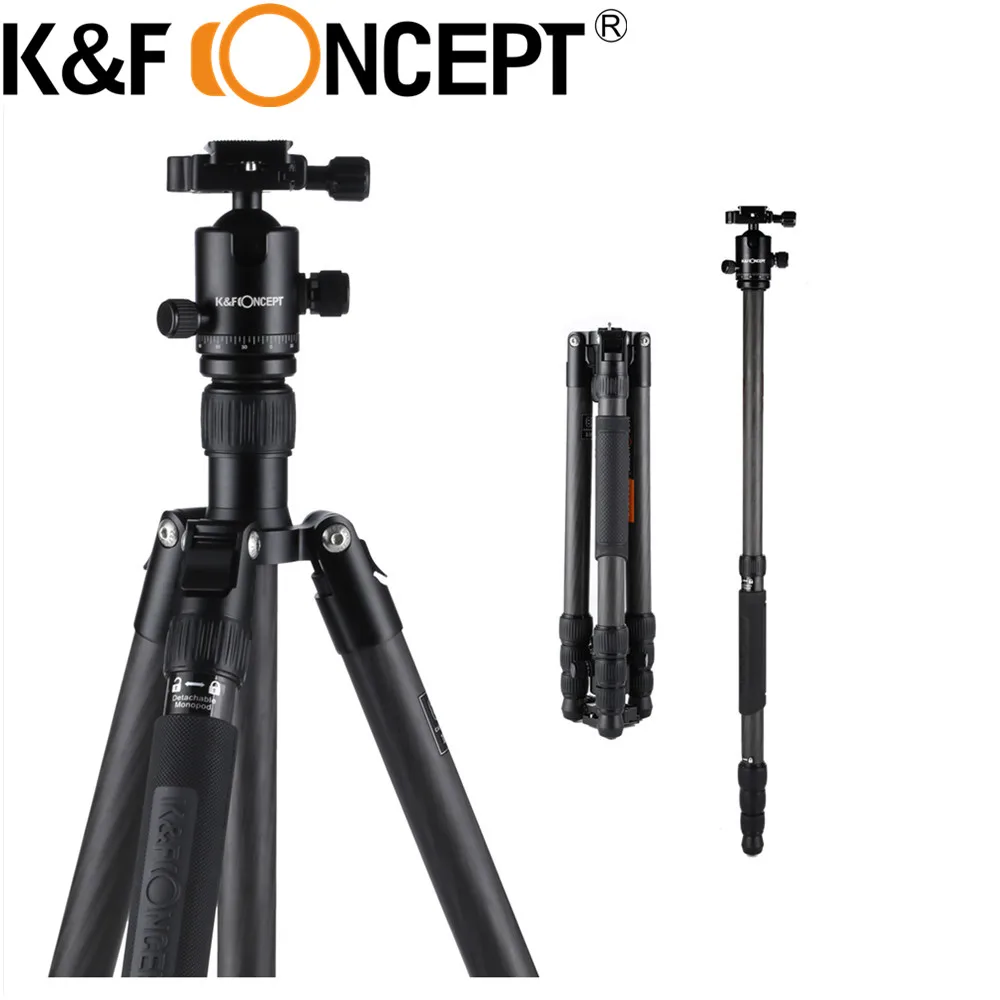 

K&F CONCEPT Carbon Fiber Professional Photographic Compact Travel Tripod Monopod Ball Head For Digital Camera Stand Holder